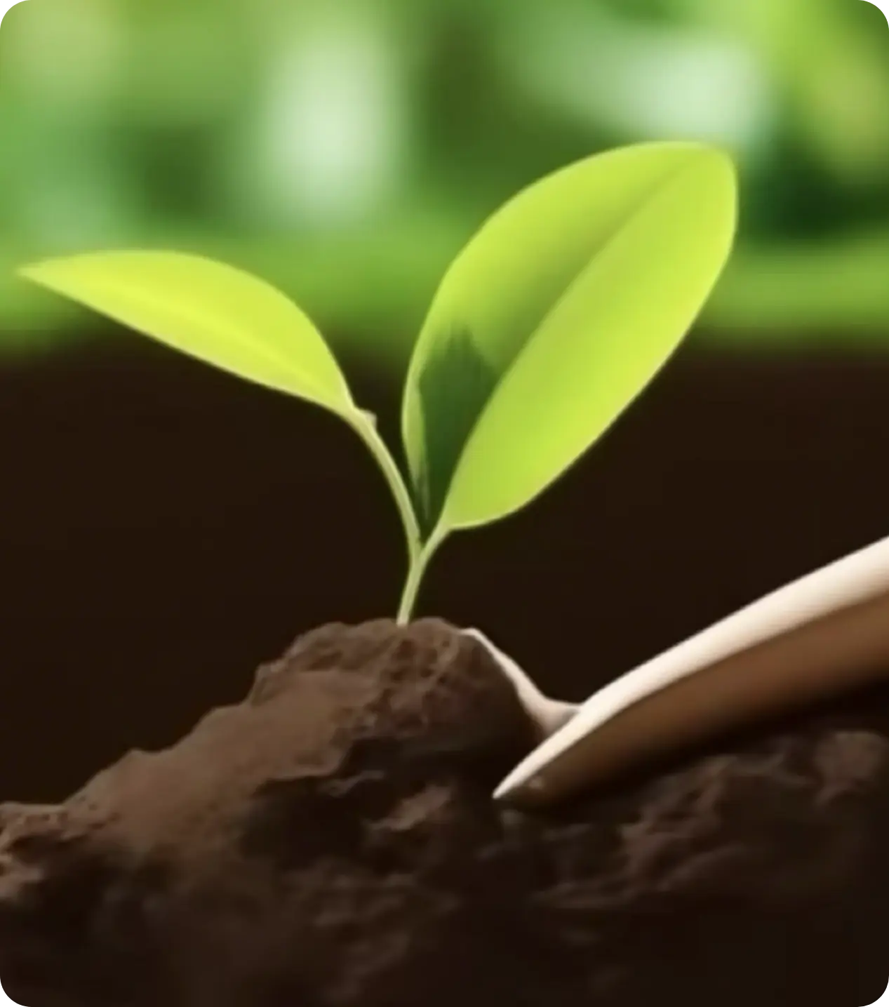 Green plant growing from soil representing smart investment